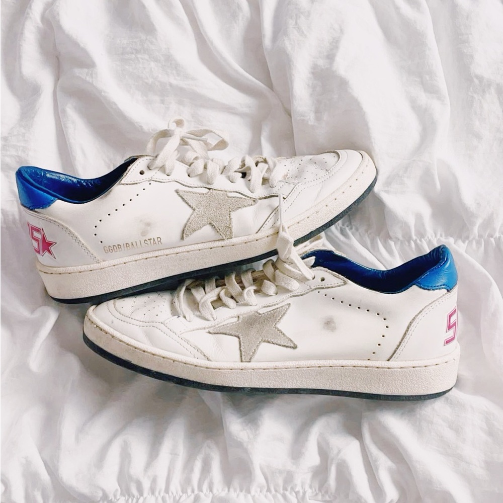 Golden Goose Ballstar White Pink Blue